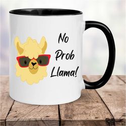 llama mug, no prob llama mug, llama coffee mug, alpaca mug