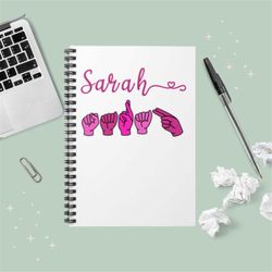 asl journal, journals personalized, spiral notebook journal