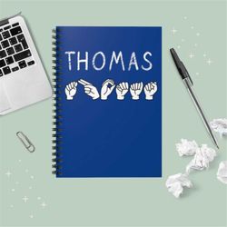 asl journal, spiral notebook journal, spiral notebook personalized,