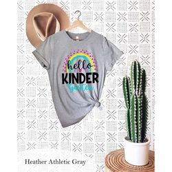 hello kindergarten t-shirt, teach love inspire shirt, back to school shirt, first grade teacher tee, teacher appreciatio
