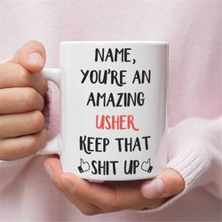 personalized gift for usher, usher gift, usher mug, gift for usher, funny personalized usher gifts