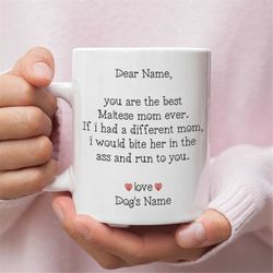 personalized maltese mom gift, maltese mom, maltese mug, maltese gift for women, maltese mom mug, maltese mommy
