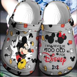 i will never be old for mickey rubber crocs shoes clogs unisex footwear