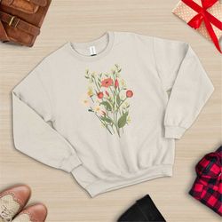 Flower Sweatshirt, Flower Hoodie, Women Hoodie, Flower Girl Gifts, Floral Sweatshirt, Floral Gift, Girlfriend Gift, Aest