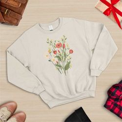 flower sweatshirt, flower hoodie, women hoodie, flower girl gifts, floral sweatshirt, floral gift, girlfriend gift, aest