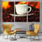 Cup Saucer Canvas Wall Art, Brown Coffee Beans 3 Piece Multi Canvas, White Coffee Cup Canvas Print