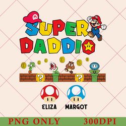 personalized super daddio png, daddio png, super mario png, super dad png, father's day daddio png, retro dad gamer png