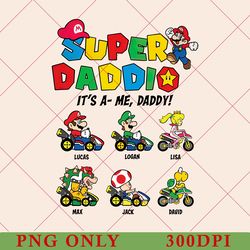 personalized super daddio png, super mario png, daddio png, super dad png, dad gamer png, retro father's day daddio png