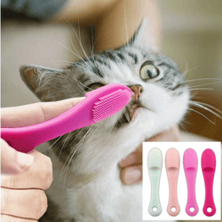 Pet Cleaning Brush Cat Chin Blackhead Dog Teeth Tongue Coated Silicone Brush