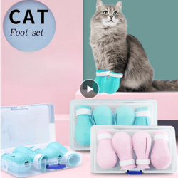Cat Claw Protector Bath Anti-Scratch Cat Shoes For Cat Adjustable Pet Bath Wash Boots Cat Paw Nail Cover Pet Grooming