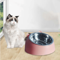 200ML Cat Dog Bowl 15 Degrees Raised Non Slip Puppy Base Cat Food Drinking Water Feeder Tilt Safeguard Neck Pet Bowl