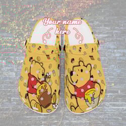 winnie pool honey crocs crocband clog fashion style for women men, adults kids crocs, funny cartoon crocs, gift birthday