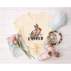 easter leopard bunny shirt, women easter shirt, cute easter shirt, easter shirt, happy easter, easter bunny shirt, bunny