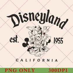 retro disneyland est 1955 png, disneyland 1955 png, mickey and friends png, vintage disney world png, disneyland png