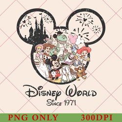 vintage disney world 1971 png, vintage walt disney world est 1971 png, mickey and friends png, disney world trip png