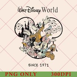 retro vintage walt disney world est 1971 png, mickey and friend png, disneyworld est 1971 png, vintage disney family png
