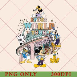 retro walt disney world, vintage mickey and friends png, disney vacation png, disney family png, disney trip 2023 png