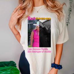 barbenheimer barbie x oppenheimer tshirt, barbie m