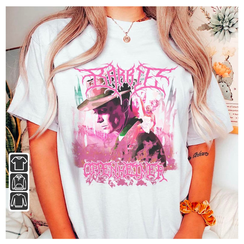 Barbie Oppenheimer Black Metal Shirt, Oppenheimer Movie 2023, Retro Vintage Graphic, 90s Y2K Bootleg Merch Gift Fan Unisex T-shirt - 2.jpg