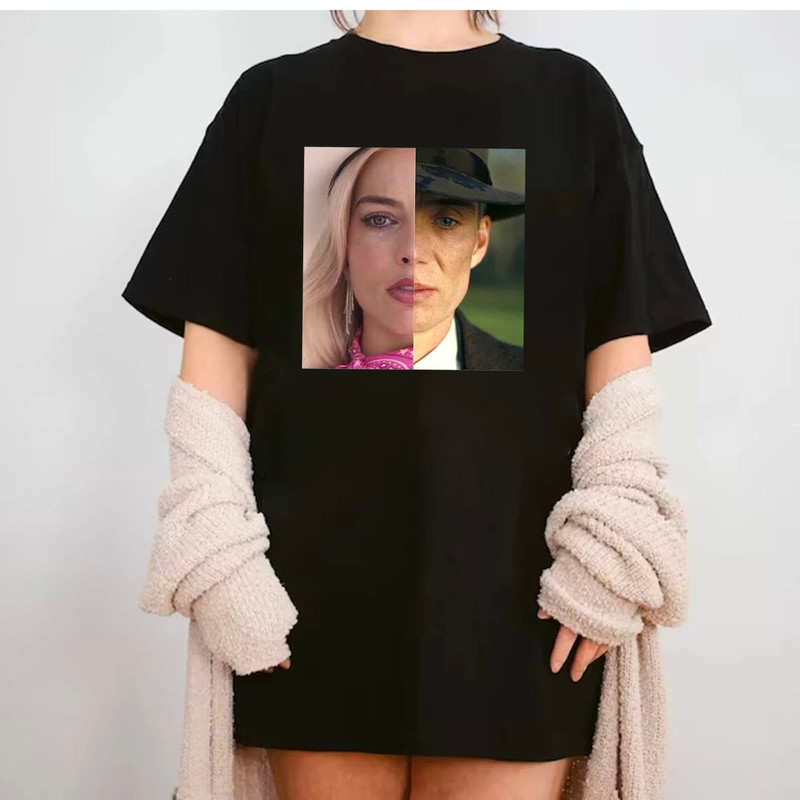Barbie x Oppenheimer Shirt, Double Feature Shirt, Barbie Movie Inspired Shirt, Oppenheimer Movie Inspired Shirt, Funny Movie Tee - 2.jpg