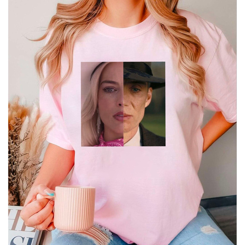 Barbie x Oppenheimer Shirt, Double Feature Shirt, Barbie Movie Inspired Shirt, Oppenheimer Movie Inspired Shirt, Funny Movie Tee - 3.jpg