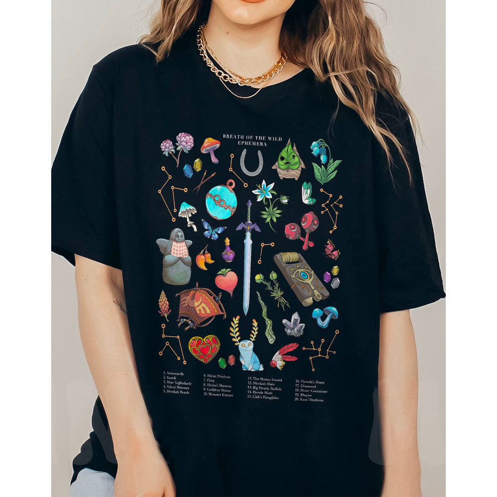 Breath of the Wild Hylia Shirt, Zelda Korok Shirt, Hyrule Flora Tee, Plant Lover Sweatshirt, Tears Of The Kingdom, Zelda Plants, Zelda Gifts - 1.jpg