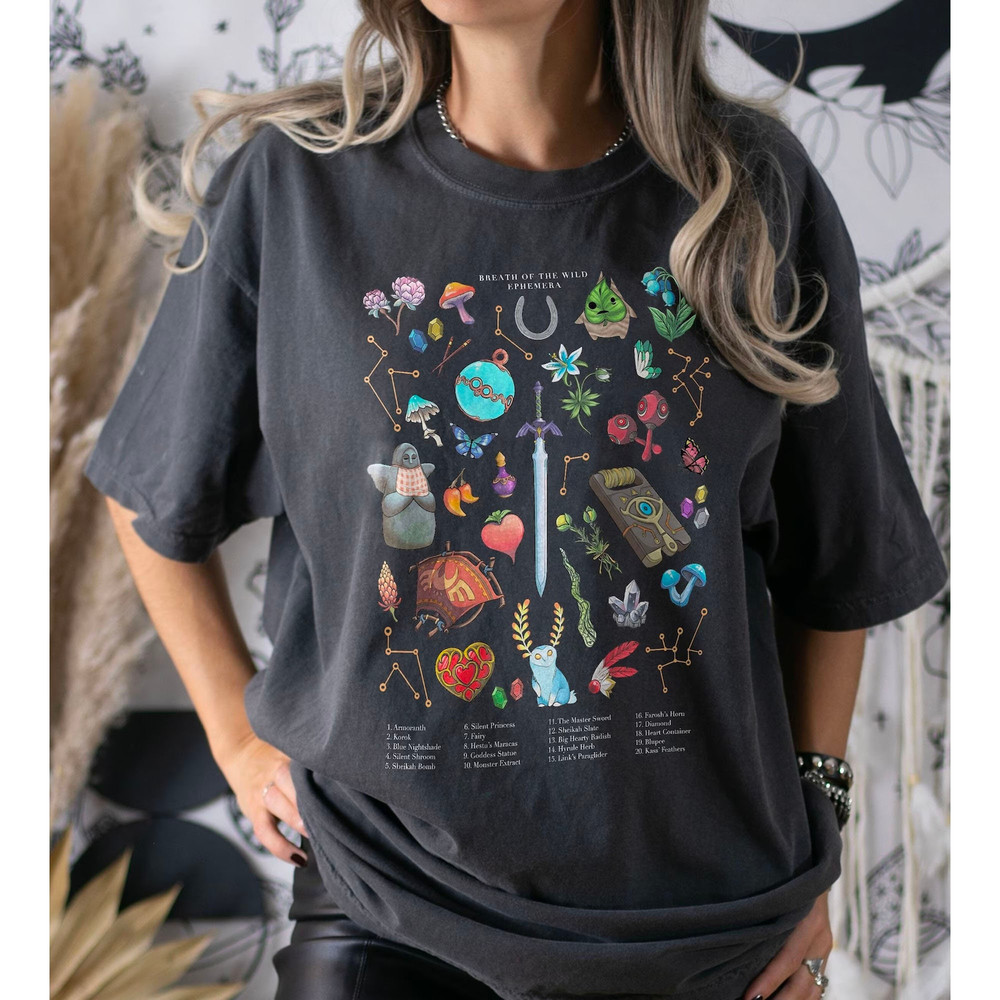 Breath of the Wild Hylia Shirt, Zelda Korok Shirt, Hyrule Flora Tee, Plant Lover Sweatshirt, Tears Of The Kingdom, Zelda Plants, Zelda Gifts - 2.jpg