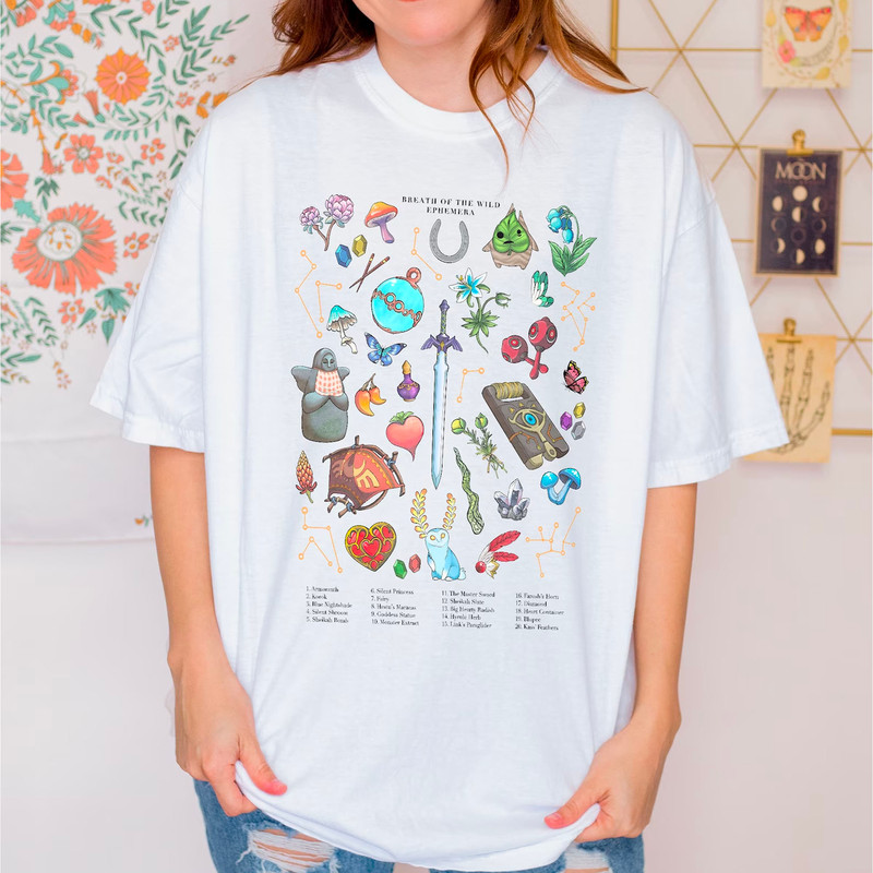 Breath of the Wild Hylia Shirt, Zelda Korok Shirt, Hyrule Flora Tee, Plant Lover Sweatshirt, Tears Of The Kingdom, Zelda Plants, Zelda Gifts - 3.jpg