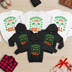 shamrock and roll, st patrick's day hoodie, shamrock sweatshirt, st patrick's day sweatshirt, clover sweatshirt, shamroc