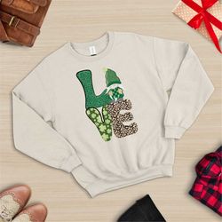 st. patricks day sweatshirt, leopard print, shamrock sweatshirt, irish day sweatshirt, gnome sweatshirt, irish shamrock