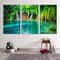 Croatia Waterfall Canvas Wall Art, Blue Plitvice Lakes 3 Piece Canvas Print, Green Nature Waterfall Scenery Canvas Set