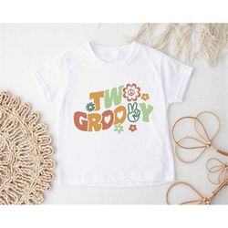 2nd birthday shirt, two groovy kids birthday t-shirt, second birthday toddler tee, 2nd birthday party outfit, boy girl 2