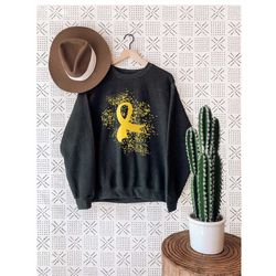 childhood cancer day sweatshirt, childhood cancer shirt, cancer awareness shirt, in september we wear gold shirt, gold r