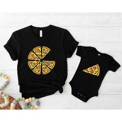 daddy and me funny matching shirt, father and son t-shirt, pizza and pizza slice tee, father's day cute gift, father and