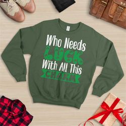lucky sweatshirt,  lucky charm, retro sweatshirt, clover sweatshirt, st patricks day, lucky,  shamrock sweatshirt, shamr