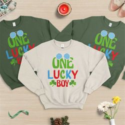 one lucky boy sweatshirt, irish sweatshirt, st. patrick's day sweatshirt, shamrock, st. patrick's day sweater, lucky swe