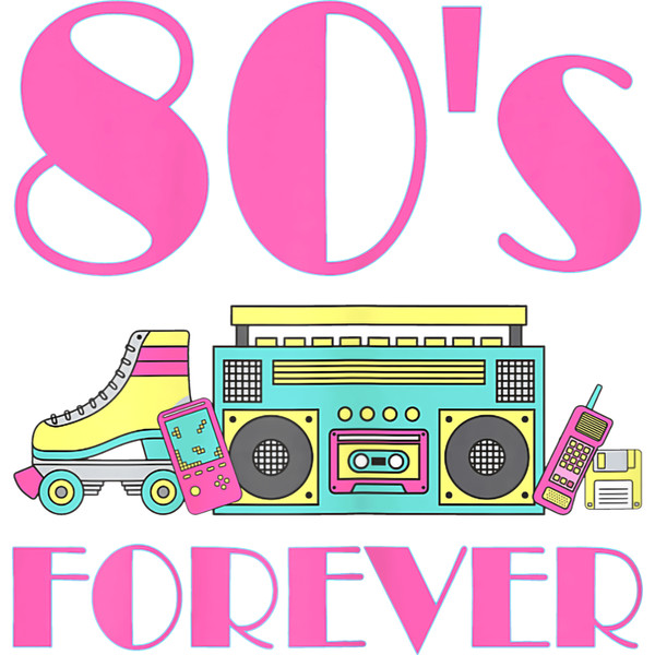 Womens 80s Forever Party Costume 80s Fashion Clothing 80s Deco T-Shirt.jpg