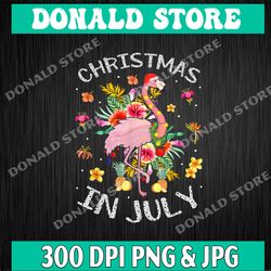 pink flamingo in santa hat christmas in july png, summer vibes, beach vacation, holiday, tropical png, png files