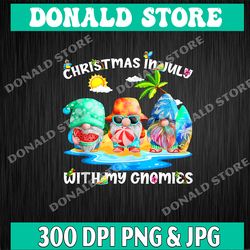funny summer vacation gnomies gnomes for christmas in july png, christmas in july png bundle, tropical summer png