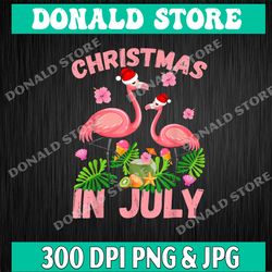 christmas in july pink flamingo funny xmas men women kids png, funny christmas in july png, xmas in july png, flamingo