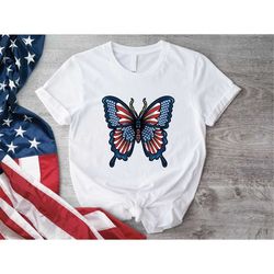butterfly 4th of july t-shirt, american flag shirt, patriotic butterfly shirts, usa flag t-shirts, independence day, fou