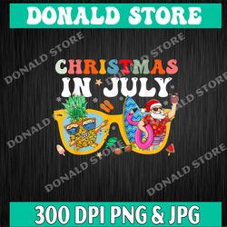 christmas in july santa sunglasses, pineapple png, summer beach funny xmas, png high quality, png, digital download