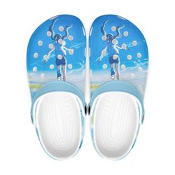 weathering with you clog shoes unisex, weathering with you crocs, anime crocs, anime sandals, weathering with you