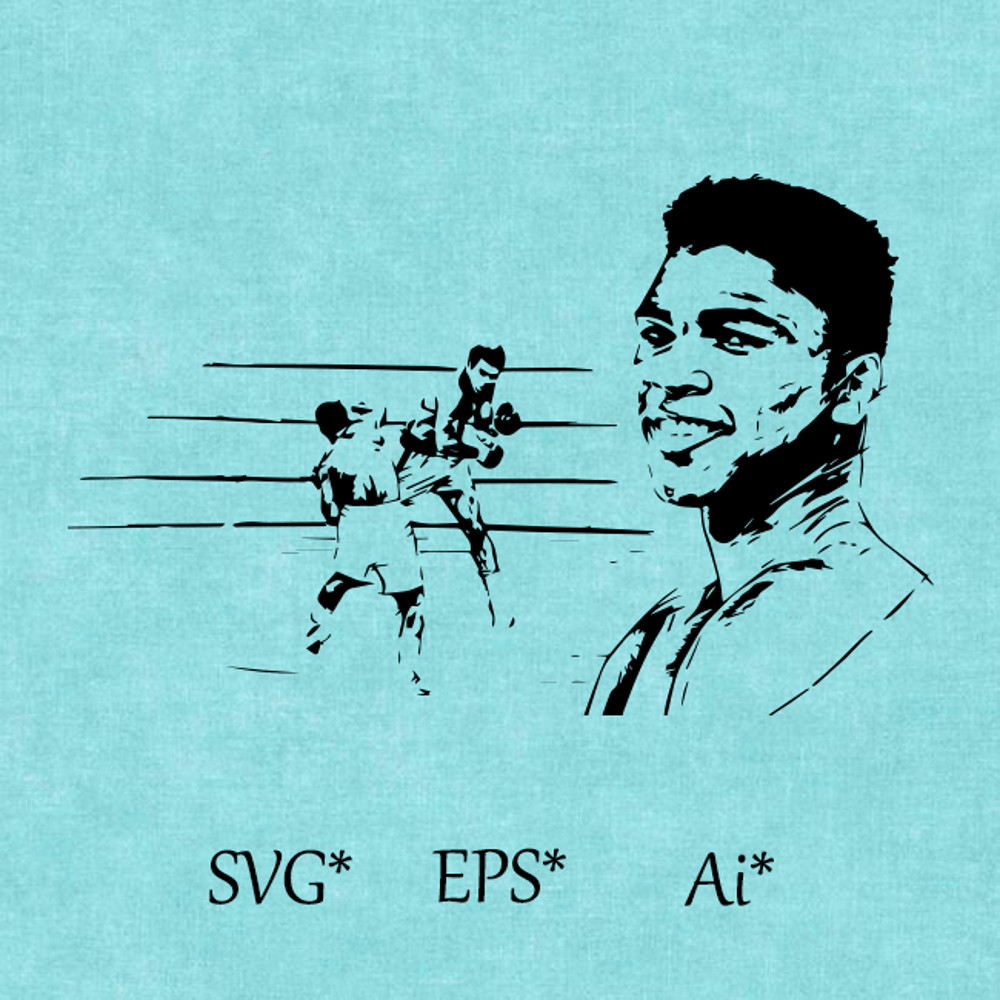 Muhammad Ali The Great American Boxer SVG World Champion World Boxing Boxer Of The Year Portrait Digital SVG EPS AI