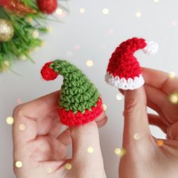 crochet  patterns  other mini christmas hat, santa hat ornament downloadable pdf, english
