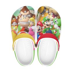 super mario bros clog shoes unisex, super mario bros crocs, cartoon, super mario bros, super mario, movie crocs