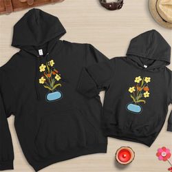 flower sweatshirt, hoodies for women, minimalist floral sweatshirt, flower hoodie, plant sweatshirt, floral hoodie, vint