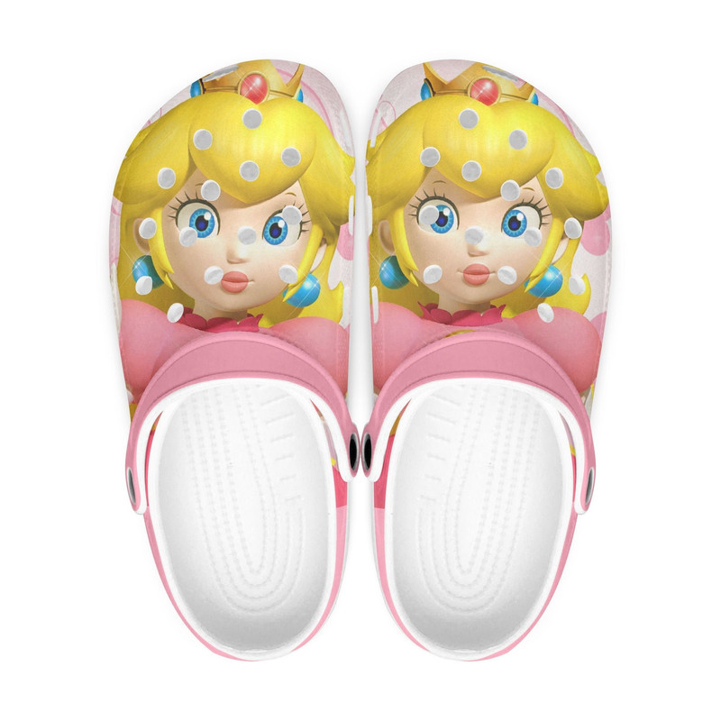 Super Mario clogs, Peach, looks like crocs shoes, slippers, flip flops Birthday gift Custom clogs for men, women and kids.jpg