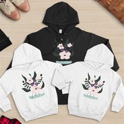 boho floral hoodie, unisex sweatshirt, plant hoodie, minimalist hoodie, flower sweater, mothers day gift, wildflower hoo