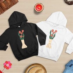 tulip cottage core sweater, tulip hoodie, cottagecore hoodie, tulip flower lover hoodie, nature lover, gift for her, flo